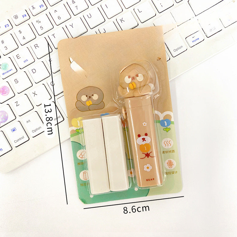 Wholesale Creative Cartoon Head Push-pull Erasers