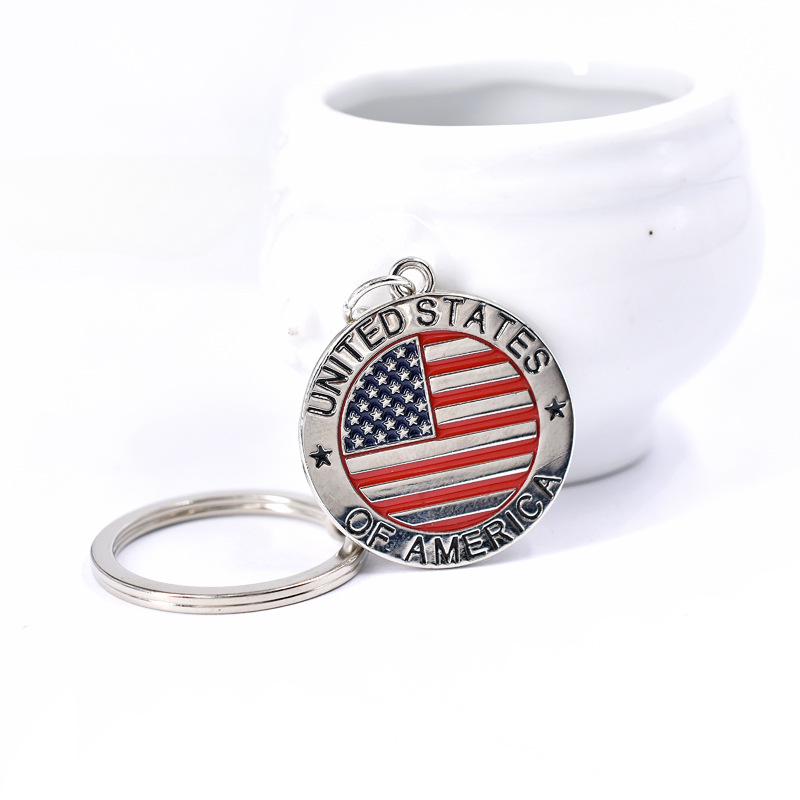 Wholesale American Flag Zinc Alloy Keychain