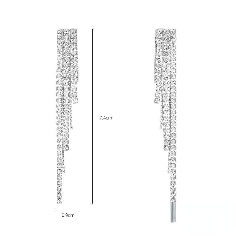 Wholesale Heart Tassel Copper Earrings