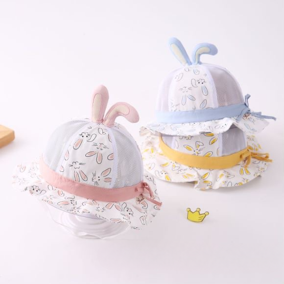 Cartoon de algodón al por mayor Lindo gorro de pescador de conejo