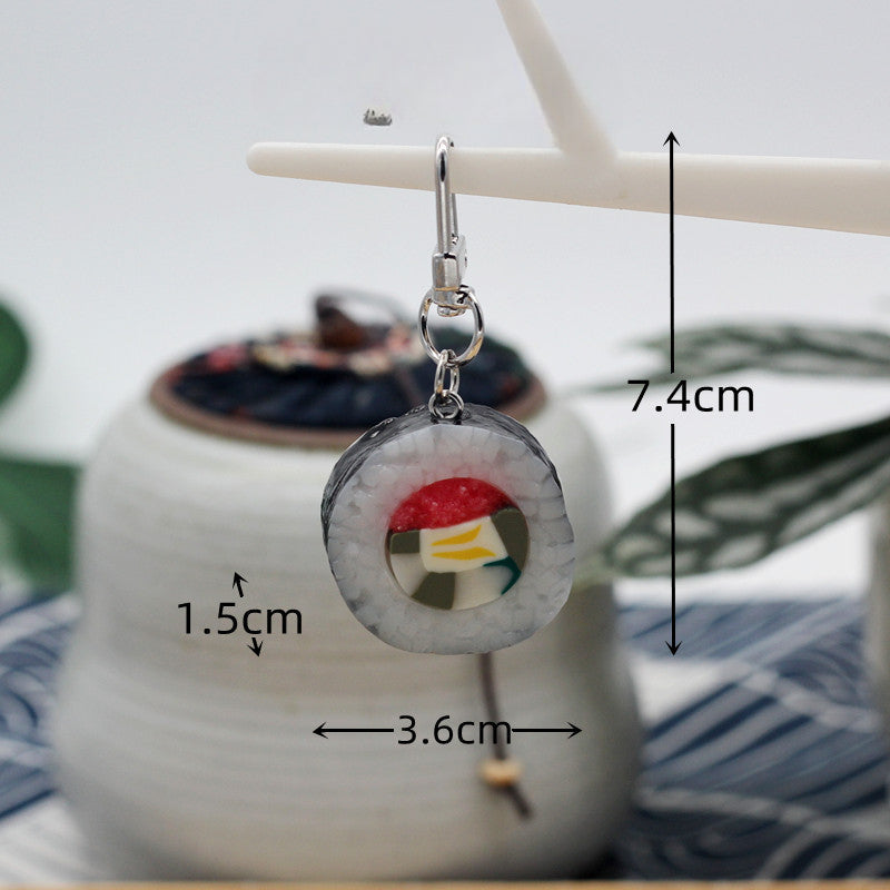 Wholesale PVC Simulation Food Japanese Salmon Sushi Keychain