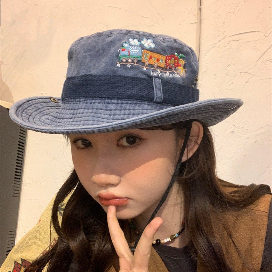 Wholesale Acrylic Embroidery Washed Distressed Cowboy Hat