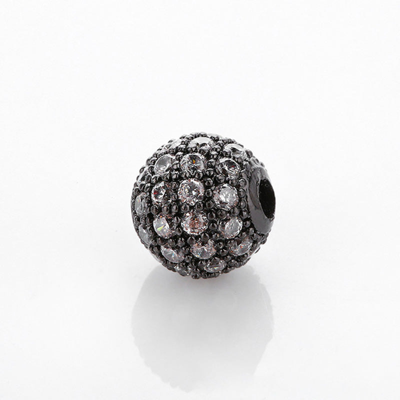Wholesale 20PCS Beads Copper Micro-Inlaid Accessories Zircon 8mm Ball DIY OLY-BDS-SanS001
