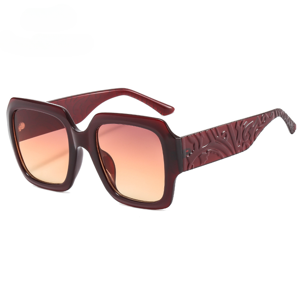 Wholesale PC Mirror Leg Carved Sunglasses