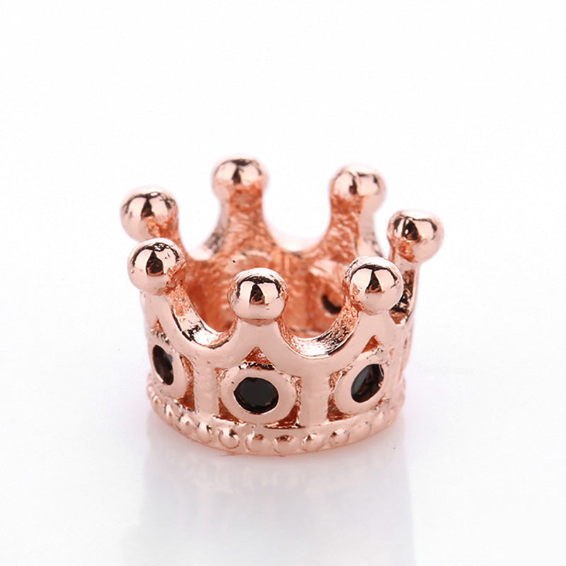 Venta al por mayor 10,8*7,2mm cuentas cobre microincrustaciones accesorios corona colgante DIY OLY-BDS-SanS002