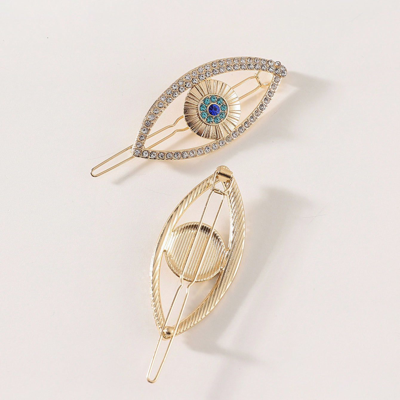 Wholesale Rhinestone Flash Diamond Devil Eye Metal Hair Clips