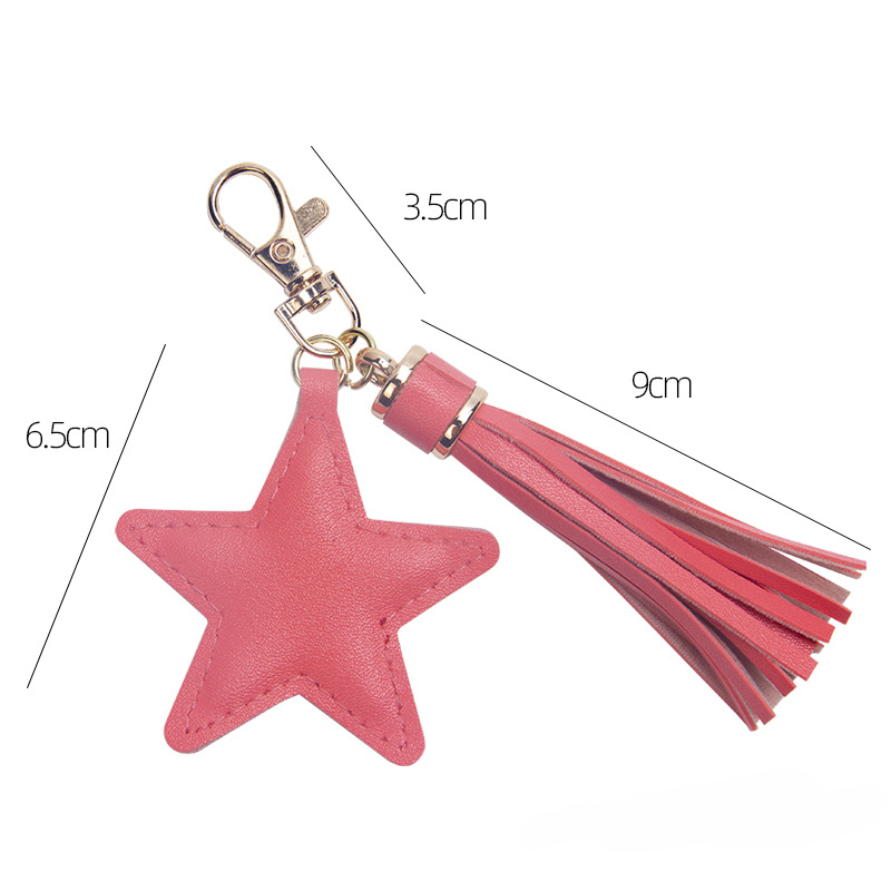 Wholesale Pu Pentagram Tassel New Key Chain