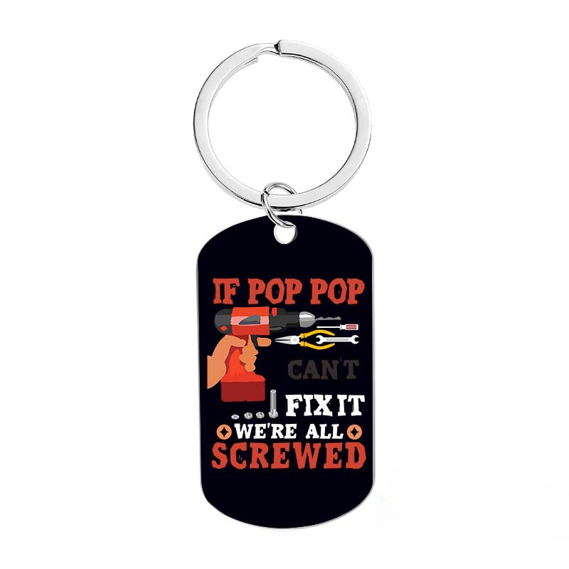 Keychains de acero inoxidable impreso al por mayor Día del Día del Padre del Padre