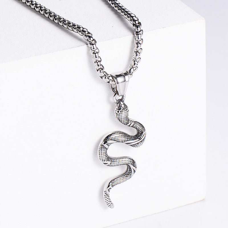 Venta al por Mayor Collar Serpiente Acero Inoxidable OLY-NE-AIMILUO002