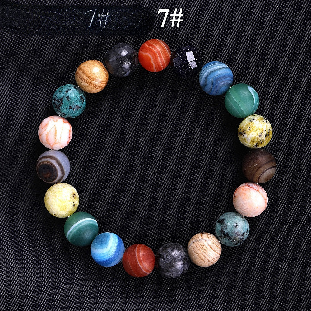 Wholesale Eight Planets Natural Stone Beads Bracelet