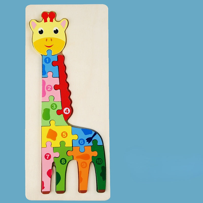 Juguete de madera de rompecabezas de animales de gran tamaño al por mayor