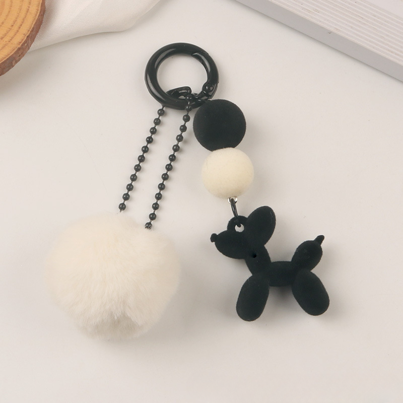 Resina al por mayor llavero de pelota de pelaje lindo cachorro