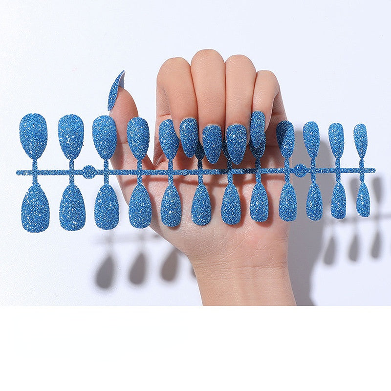 Parche para uñas en polvo de cebolla verde de plástico al por mayor, 24 piezas de polvo brillante