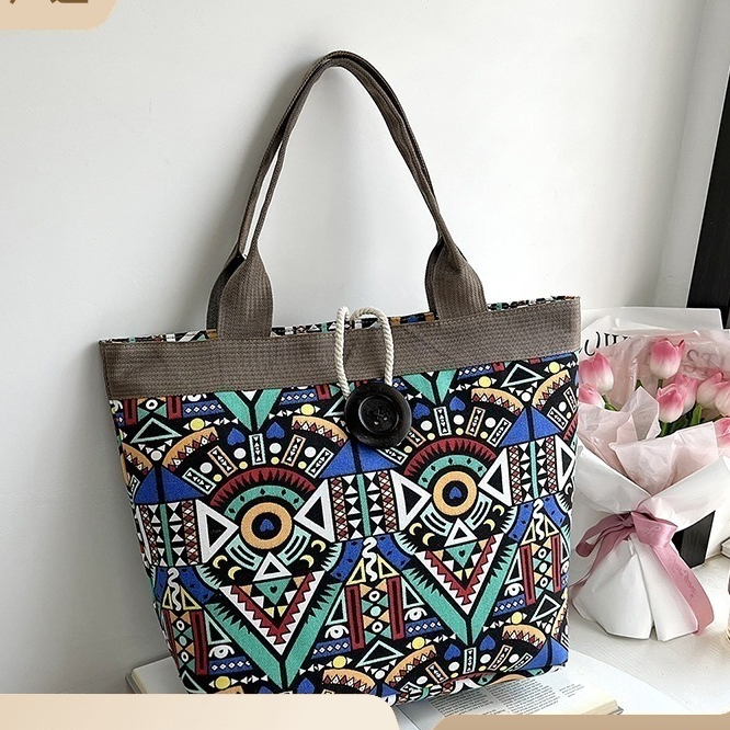 Wholesale Canvas Aztec Pattern Tote Bag