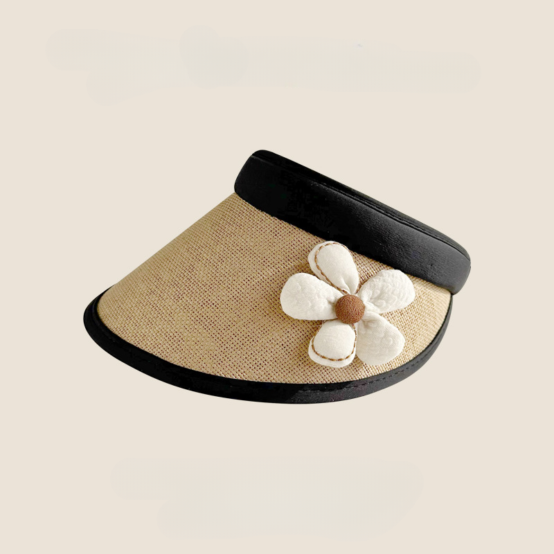 Wholesale Straw Woven Small Flower Hollow Top Sunshade Hats