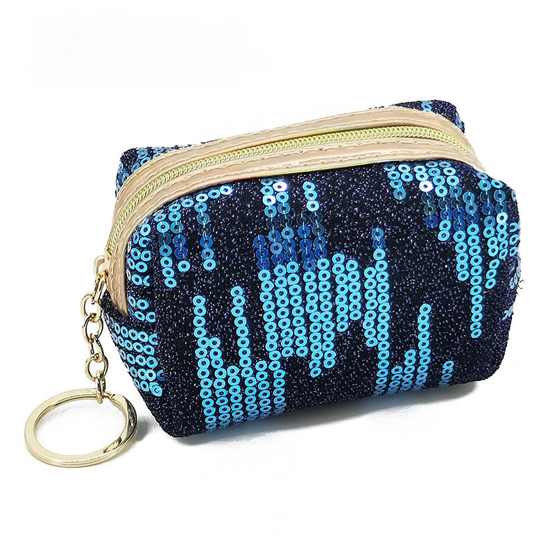 Wholesale Embroidered Sequin Fashion Mini Storage Bag Coin Purse  PVC Keychain