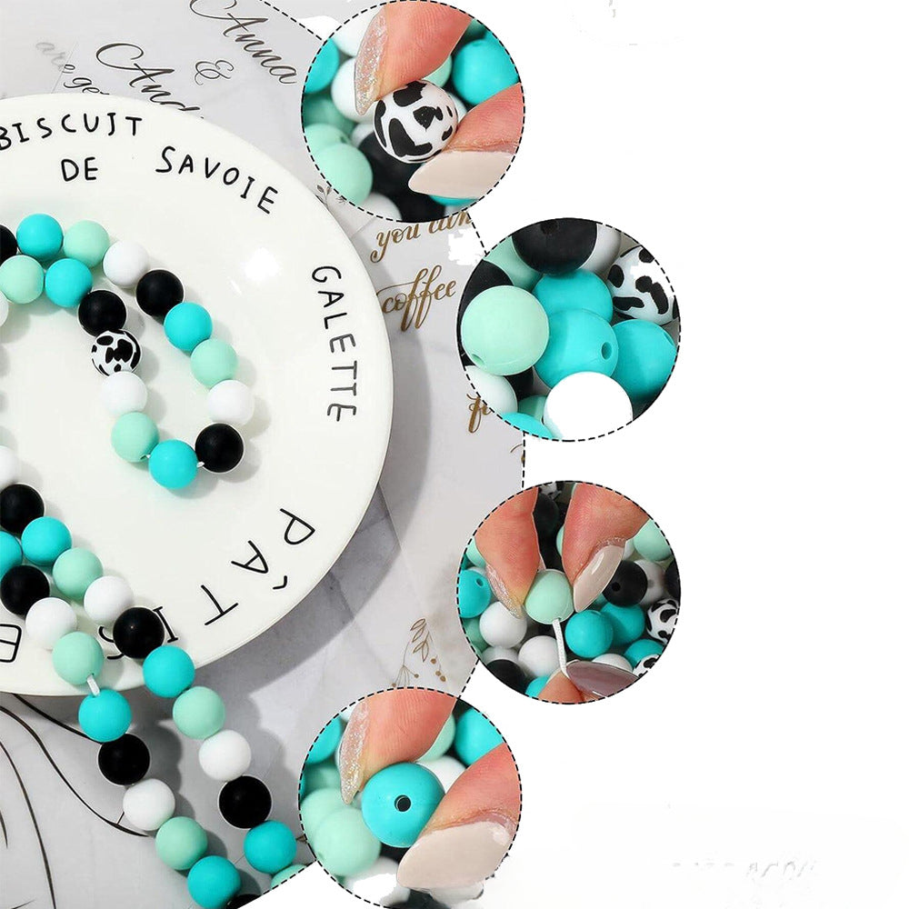 Wholesale 40PCS/PACK 12mm Milk Textured Silicone Beads