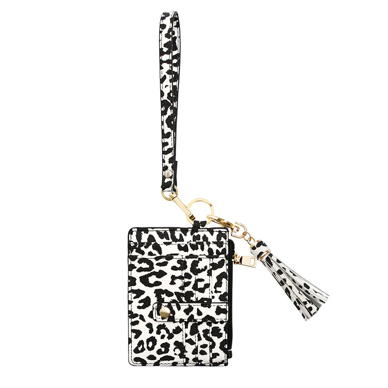 Wholesale PU Wrist Strap Card Holder Coin Purse Leather Tassel Keychain OLY-KC-JM004