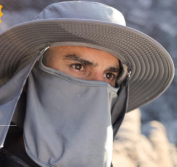 Wholesale Polyester Fiber UV Protection Bucket Hat Black Camouflage