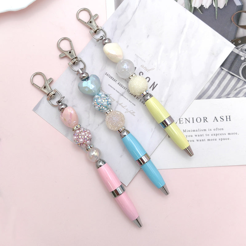 Wholesale 11.9cm Beadable Pens Portable Mini Pen Metal Pen DIY Keychain Bar