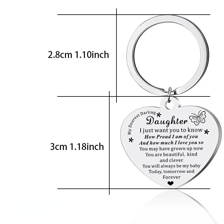 Venta al por mayor de acero inoxidable HIJA Ideas de regalo Llaveros para hija
