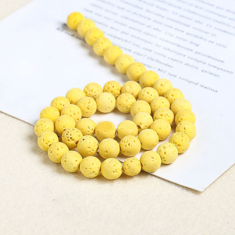 Wholesale DIY Beads 6mm Volcanic Stone Loose Beads 5 Strings/Pack OLY-BDS-JingD001