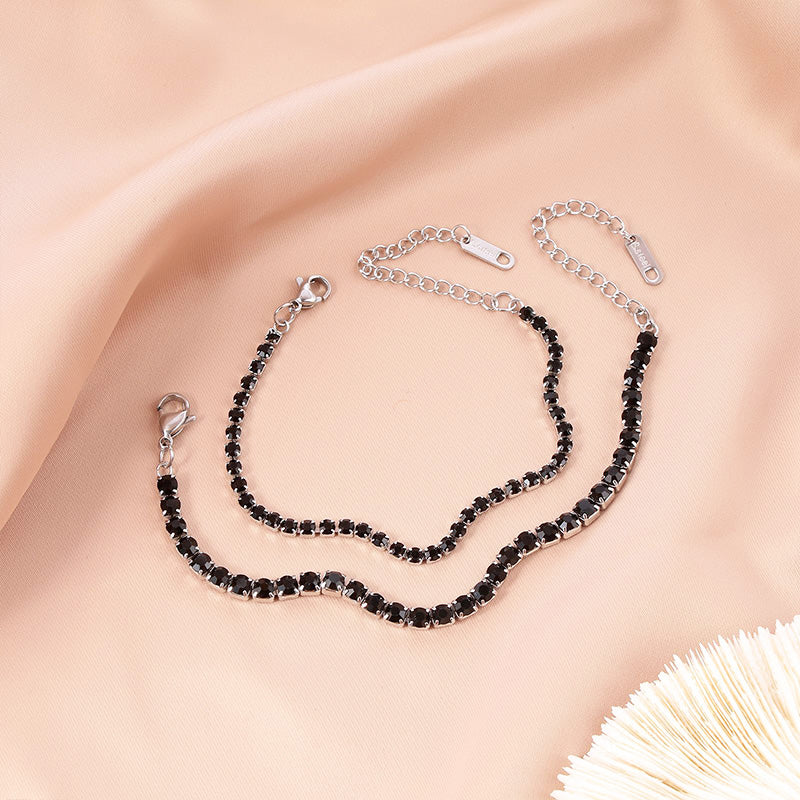 Venta al por mayor Pulseras de circón micro pavimentadas OLY-BT-LongR001