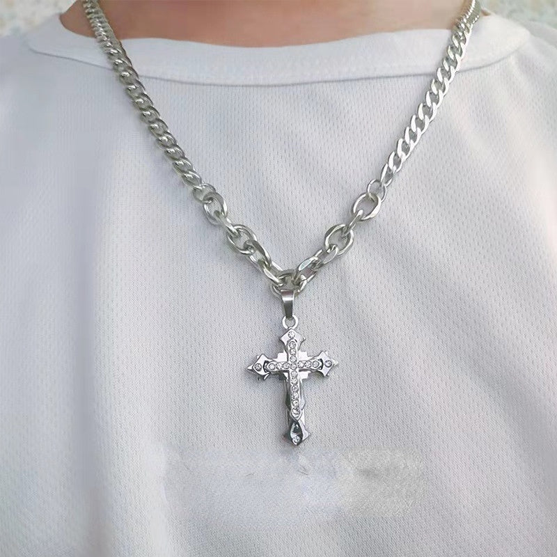 Collar Colgante De Cruz De Acero De Titanio al por mayor