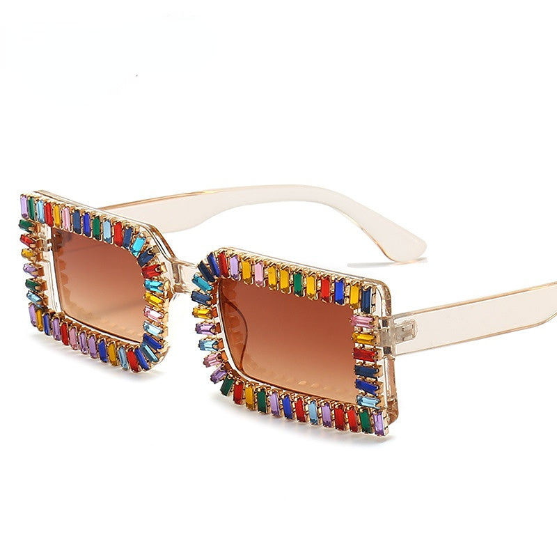 Wholesale PC Diamond Inlaid Small Frame Sunglasses