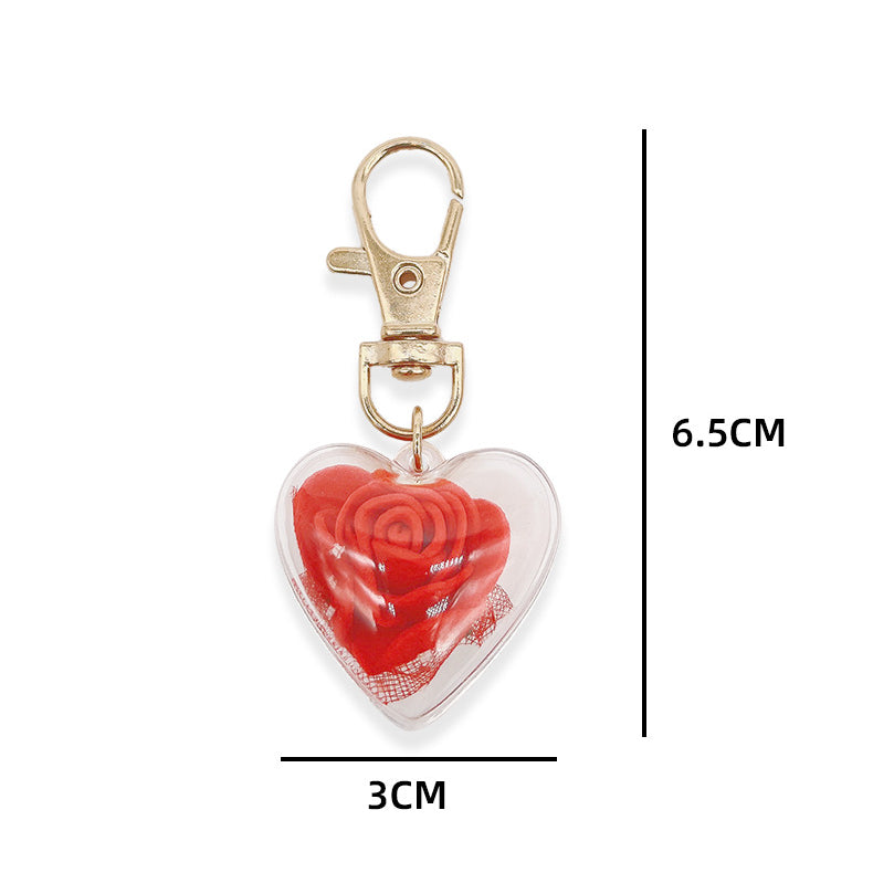 Wholesale Rose Preserved Flowers Acrylic Keychains