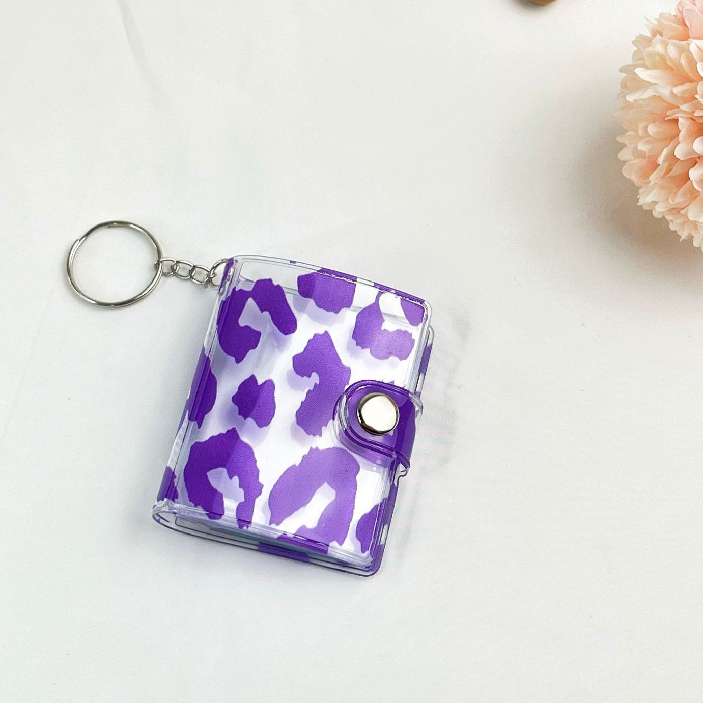 Wholesale 2-inch Leopard Print mini Album Plastic Keychains