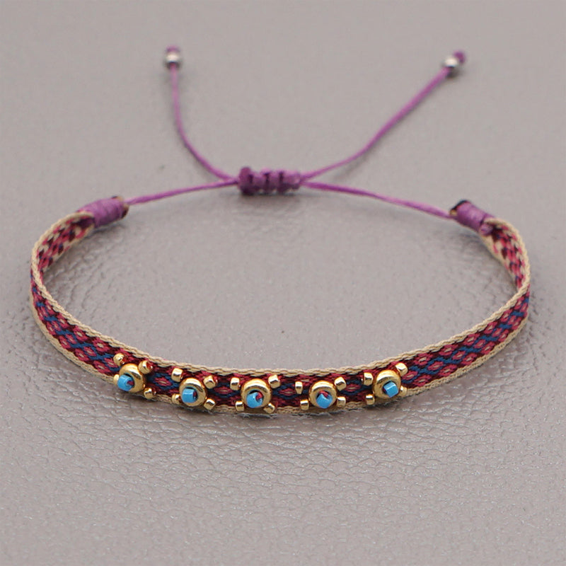 Venta al por Mayor Pulsera Cristal Vintage Español Étnico Arte Bohemio OLY-BT-GBH005