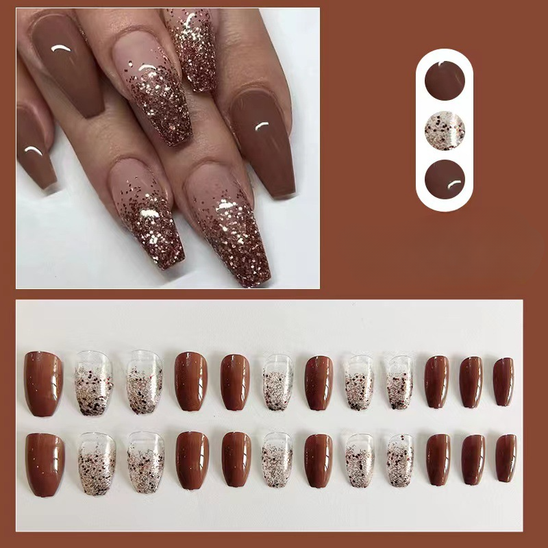 Wholesale Plastic Flash Brown Star Powder Nail Art Chips