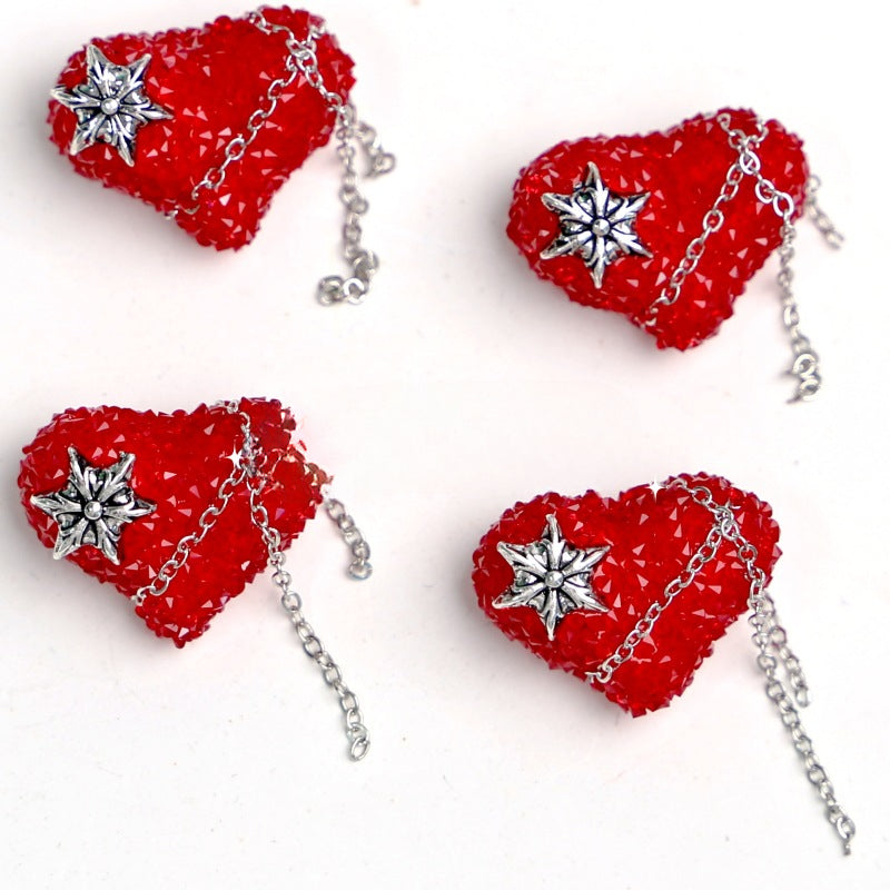 Wholesale Acrylic Love Black Water Diamond Slippery Metal Chain Beads