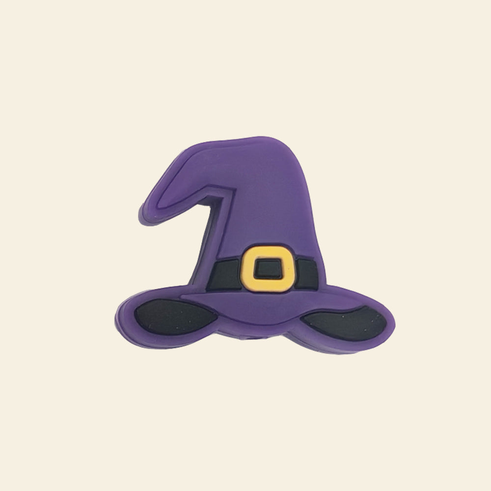 Wholesale 10pcs Halloween Ghost Witch Hat Silicone Focal Beads