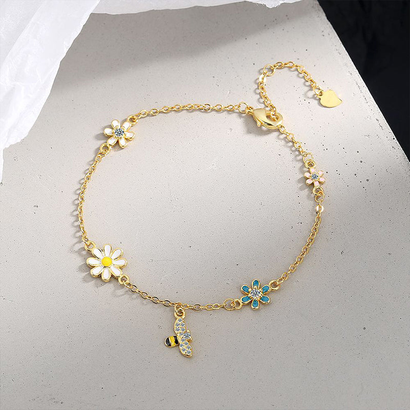 Wholesale Bracelet Copper Mori Fresh Sweet Colorful Flower Bracelet OLY-BT-XZS008