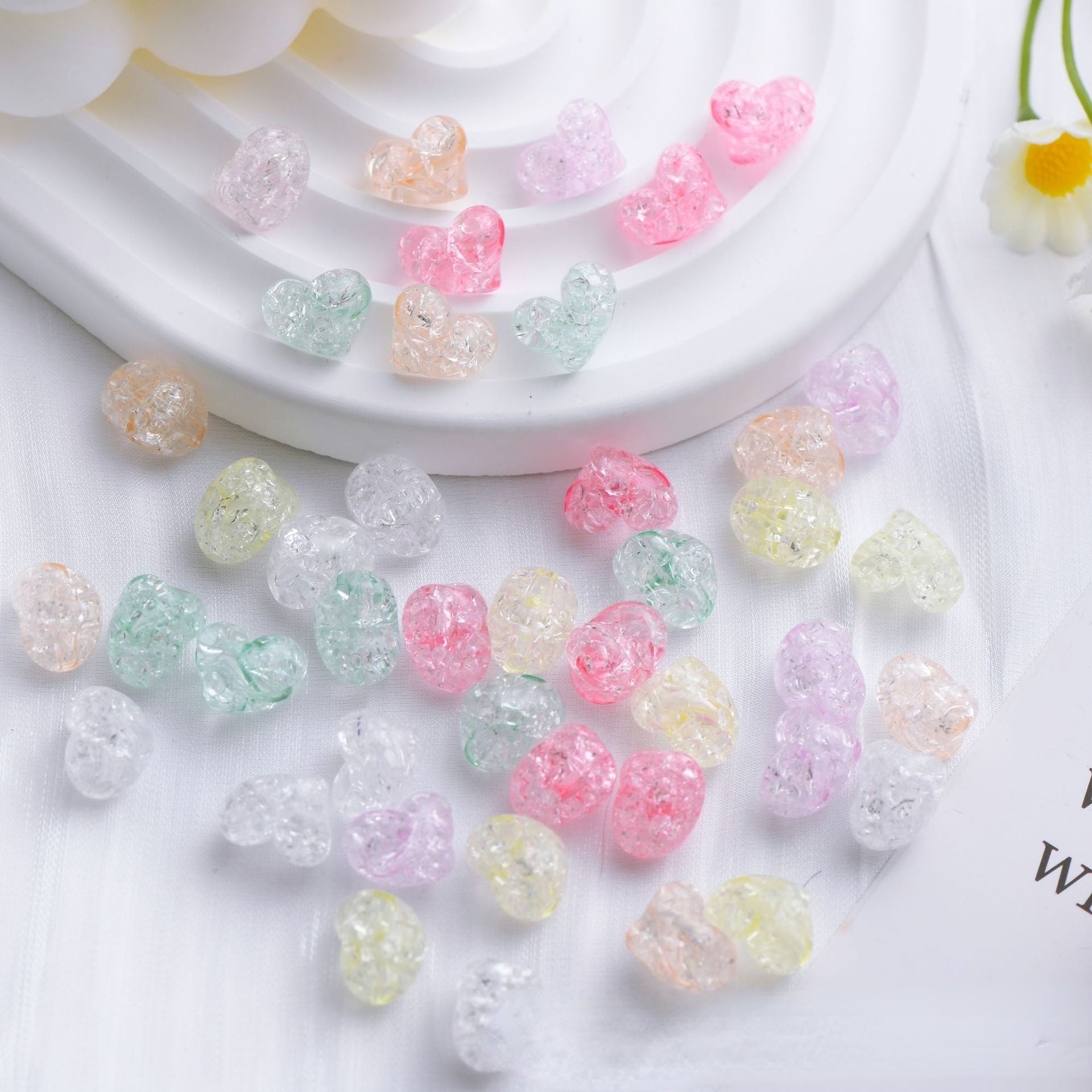 Wholesale 50pcs/pack 11MM Heart Acrylic Beads