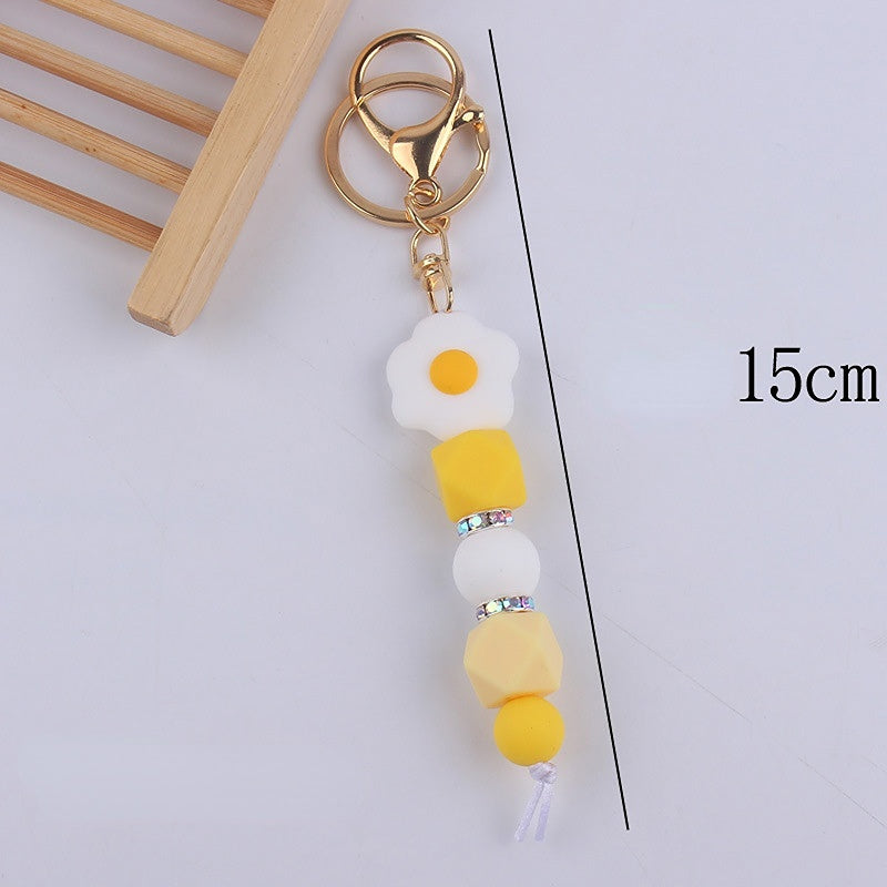 Llavero con cuentas de silicona de sandía de frutas al por mayor
