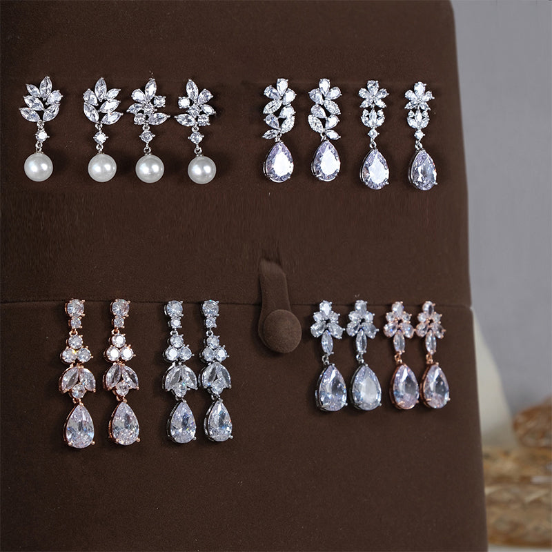 Wholesale Earrings Zircon Girl Earrings Ins Out Daily Versatile OLY-ES-HX001