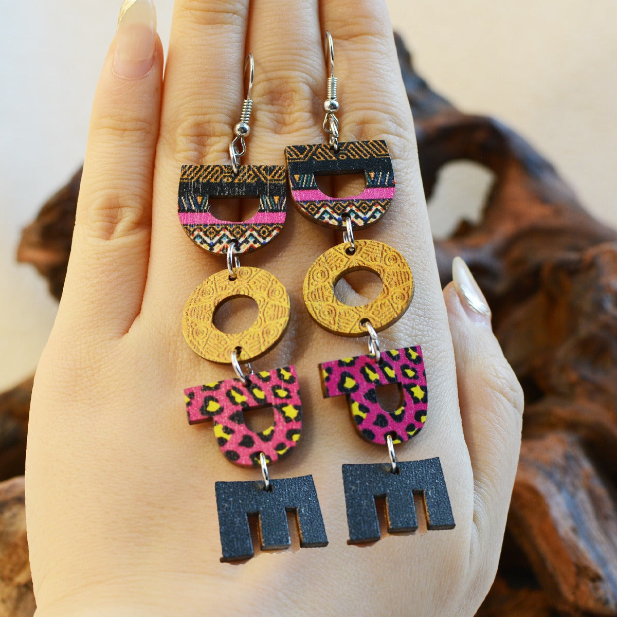 Wholesale DOPE Wooden Earrings