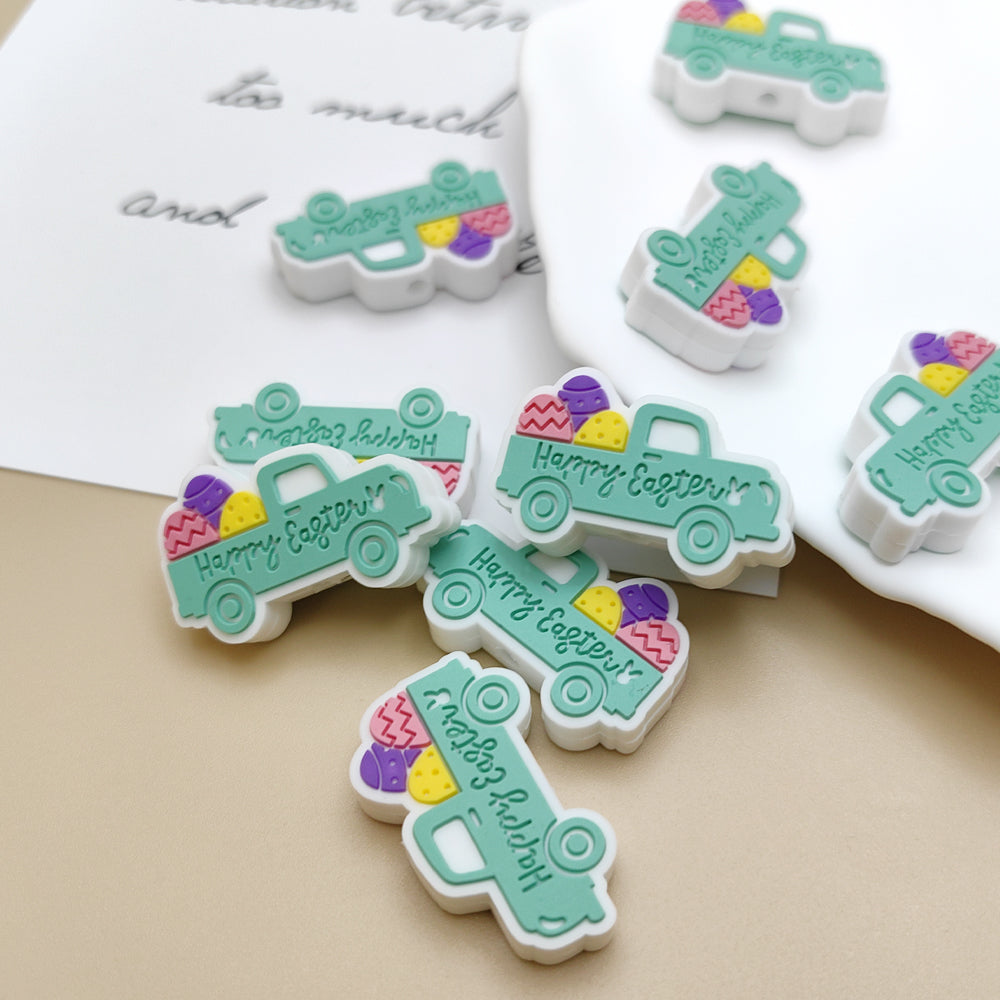 Wholesale 10pcs Cartoon Easter Cars Focal Beads