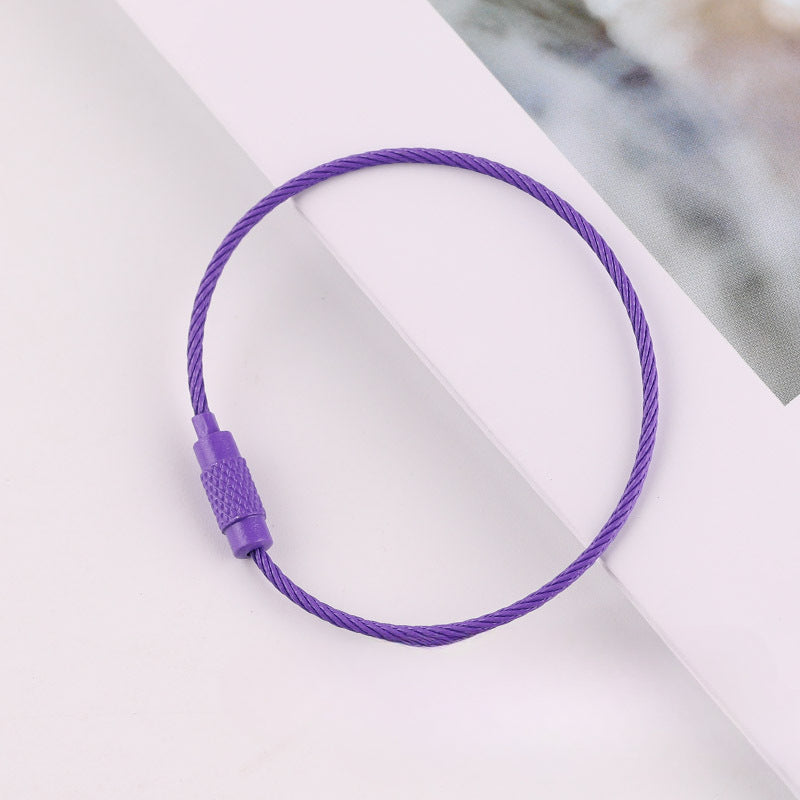 Wholesale 40PCS DIY Beadable Beaded Color Spray Painted Wire Ring Keychain Accessories