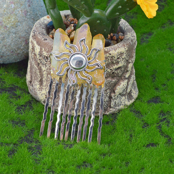 Wholesale Natural Crystal Hair Comb Hair Clips