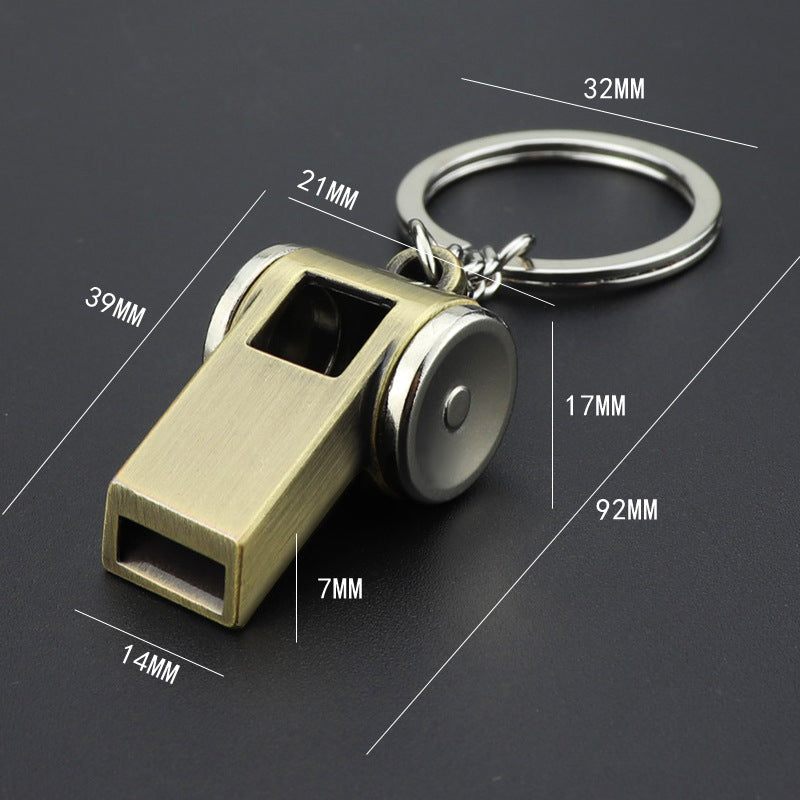 Wholesale Zinc Alloy Copper Color Whistle Keychain