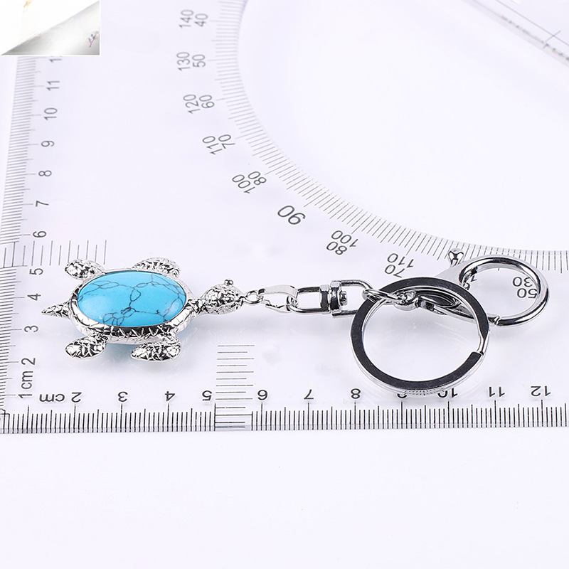 Wholesale Natural Stone Crystal Sea Turtle Keychain