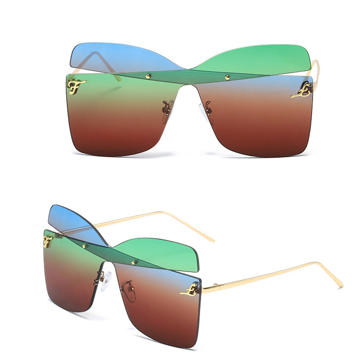 Wholesale PC Conjoined Marine Film Colorful Y2K Sunglasses