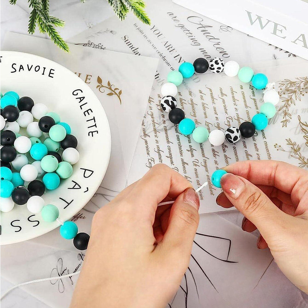 Wholesale 40PCS/PACK 12mm Milk Textured Silicone Beads