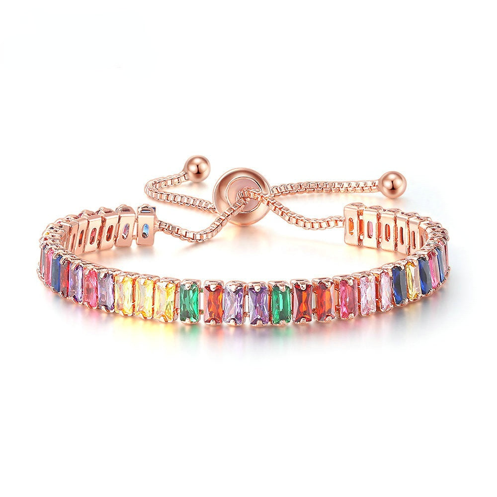 Wholesale Copper Colored Zircon Adjustable Bracelets