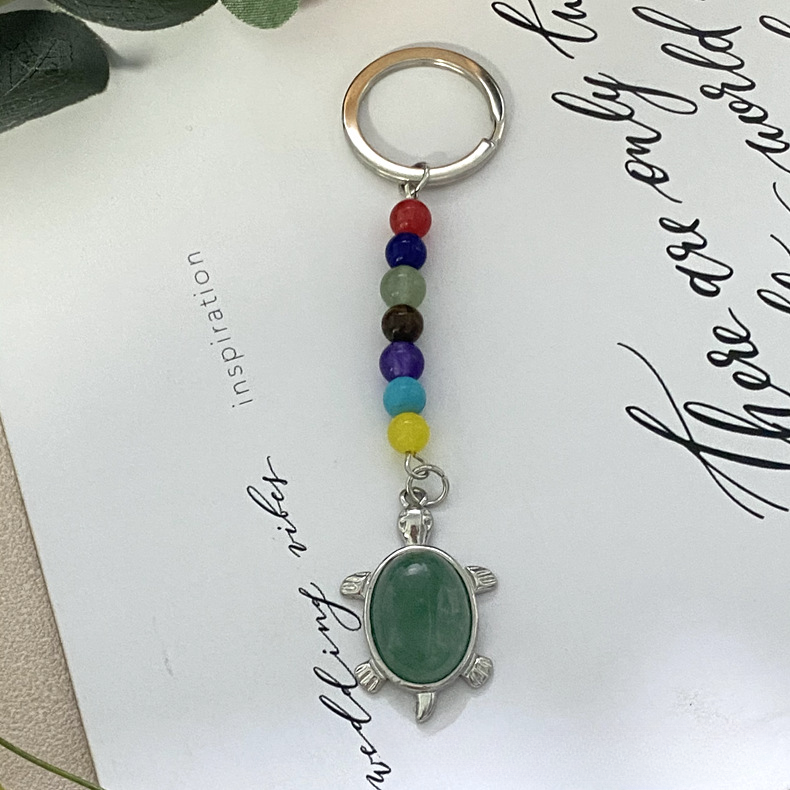 Wholesale Natural Crystal Turtle Keychain