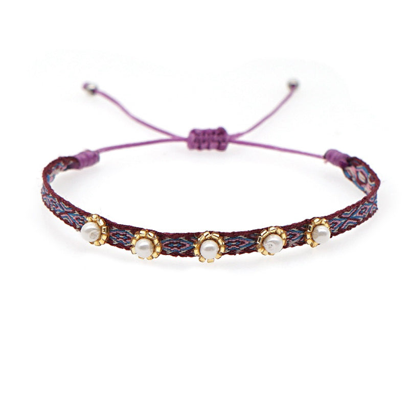 Venta al por Mayor Pulsera Cristal Vintage Español Étnico Arte Bohemio OLY-BT-GBH005